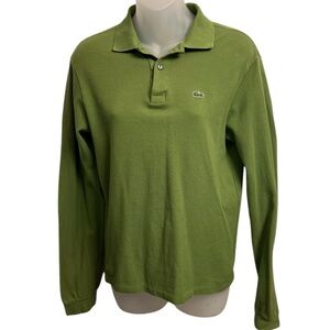 Lacoste Men’s Pique Polo Green Classic Long Sleeve Shirt Regular Fit 16